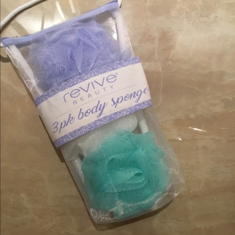 NEW Spa Luxury 3 piece body shower sponge gift set